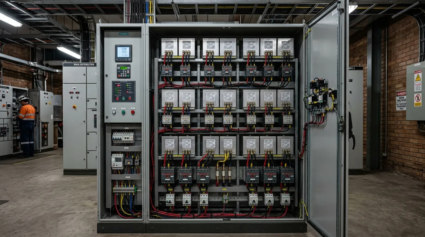 Banco de condensadores industrial para corrección de factor de potencia